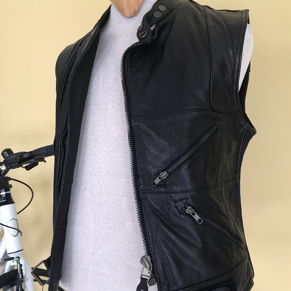DKNY Jeans Original Leather Vest - Picture 1 of 7